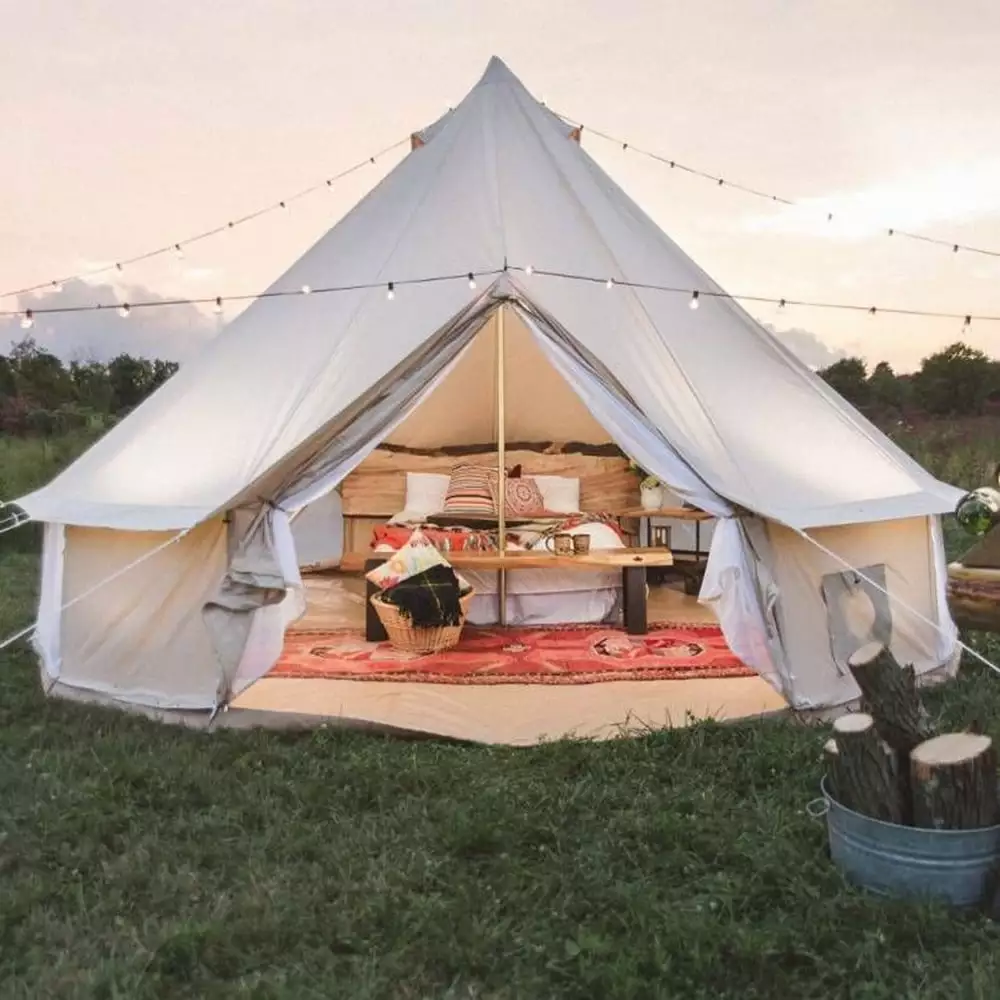 Latourreg 16.4ft Waterproof Cotton Canvas Bell Tent Stove Jack Glamping 13