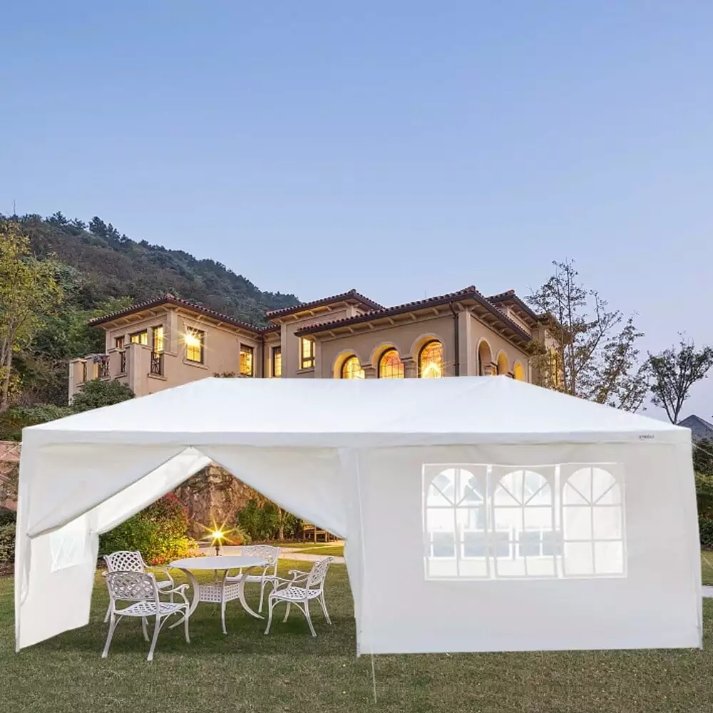 Outdoors Waterproof Tent Spiral Tubes White 3x6m 6-Sides Camping Tent 3