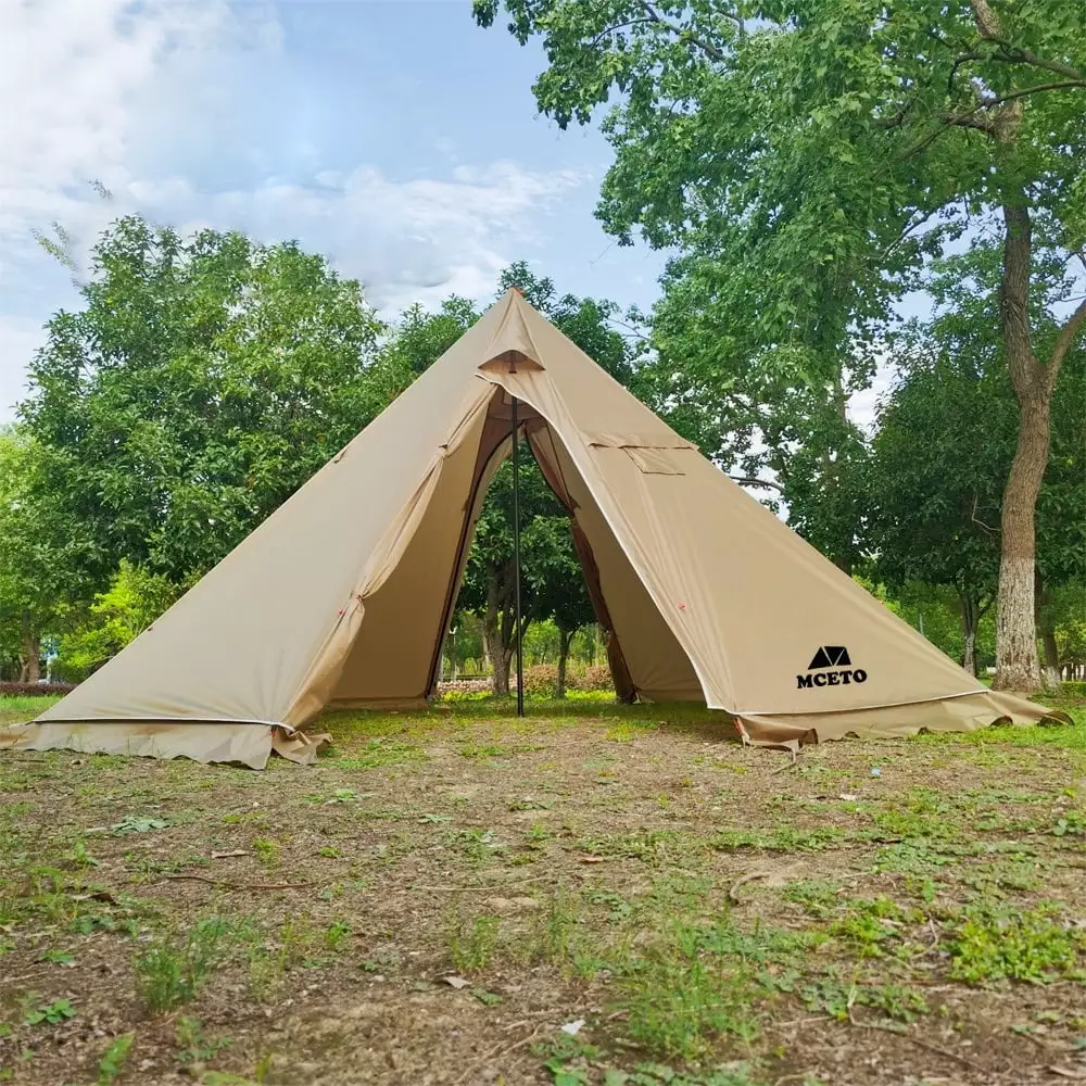 5-8 Person Tipi Tent Stove Pyramid Tent Camping Mewmewcat