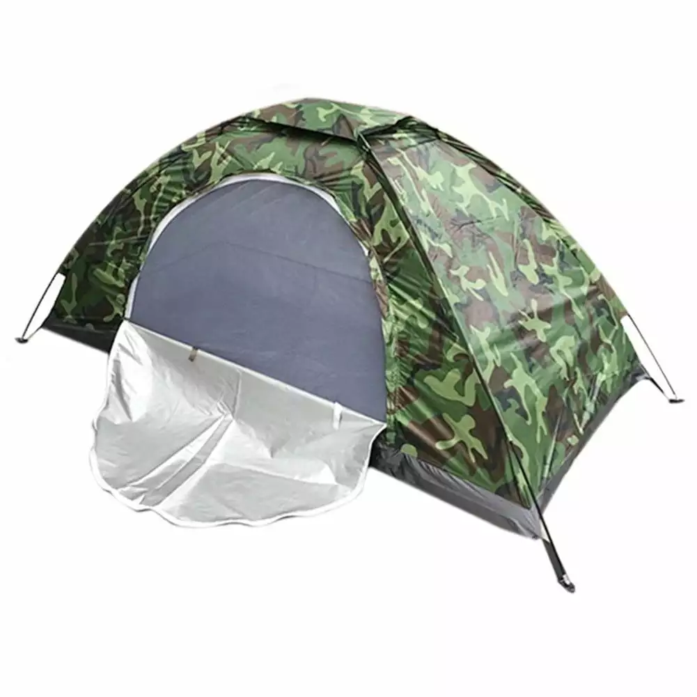 Single 2 Person Ultralight Portable Camping Garden Tent Anti-UV Coating Camouflage