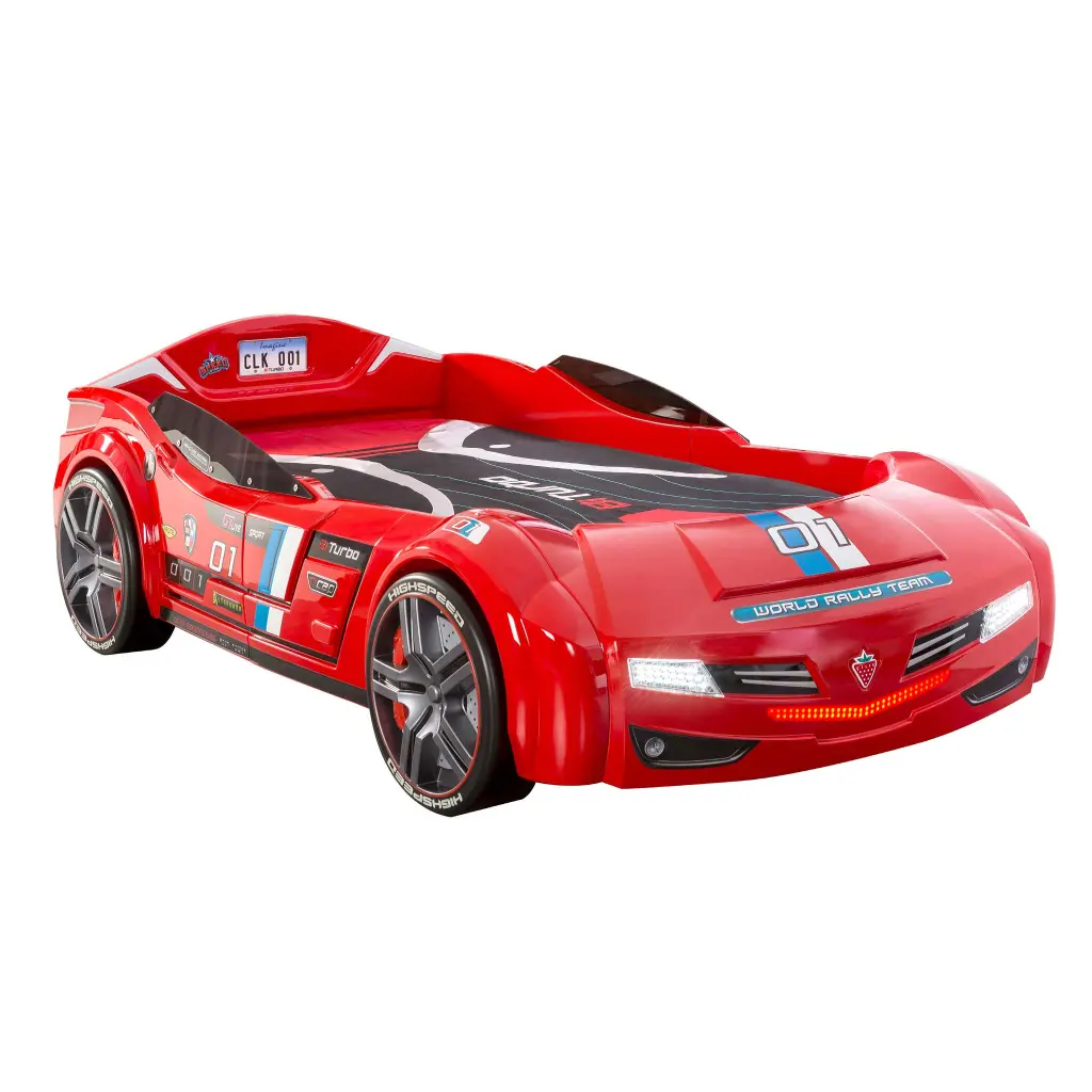 Biturbo Twin Race Car Bed Red Timber Polymer Construction atlas kids furniture