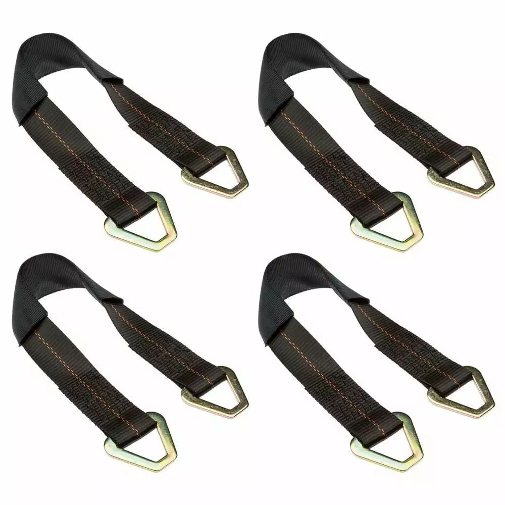 4-Pack 2in x 24in Axle Tow Wrecker Tie-Down Straps Heavy Duty Bundle 4