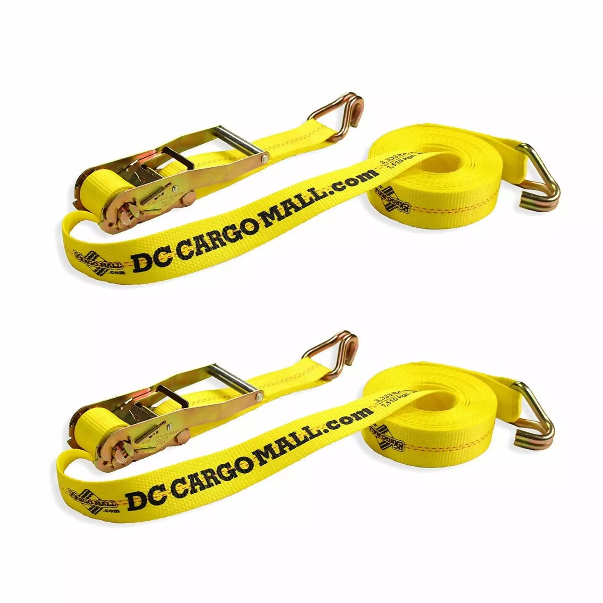 2 Heavy Duty 27' Tie Down Ratchet Straps J Hooks Cargo Truck Securing 2