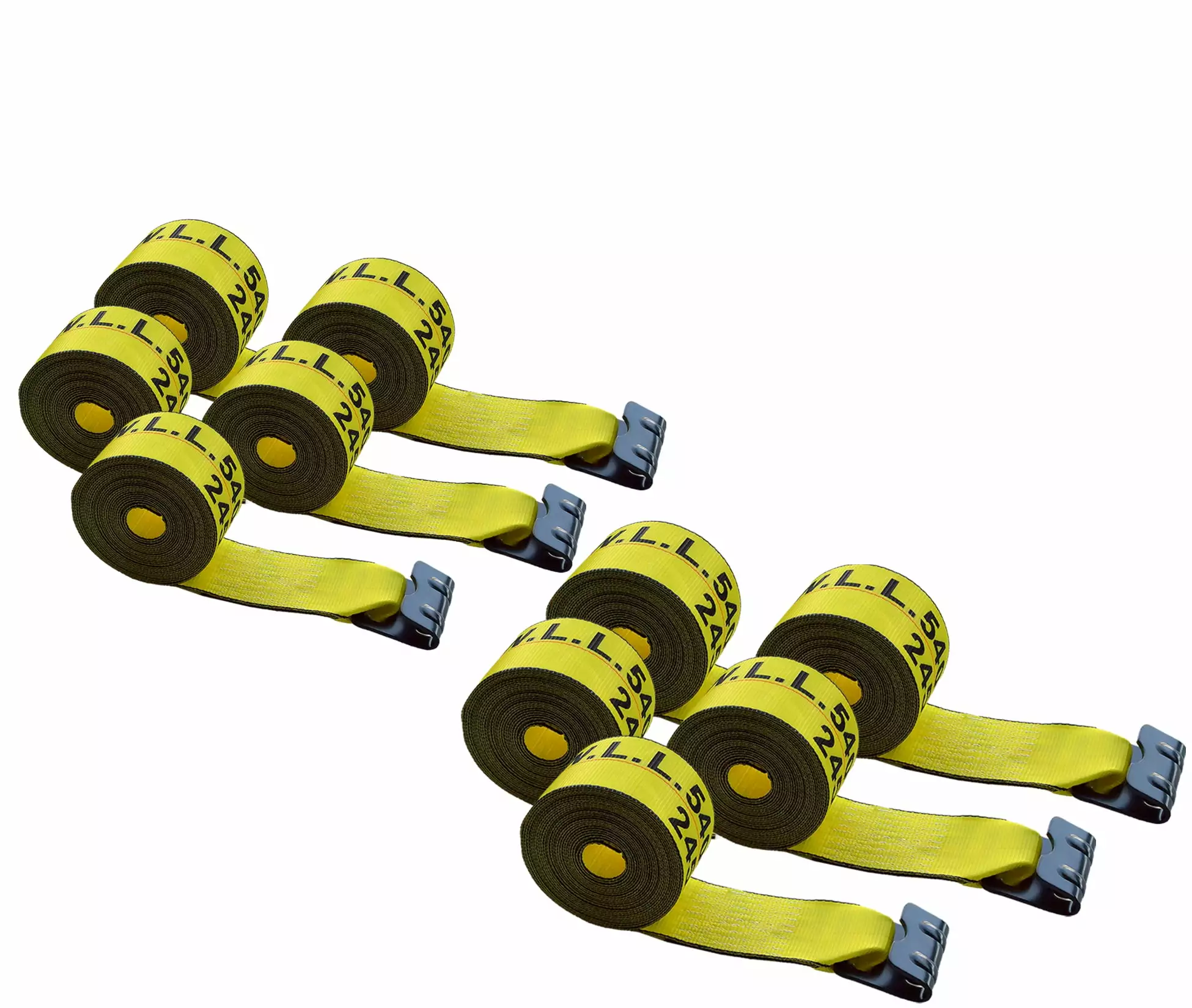Mega Cargo Control 10 Pack Heavy Duty 4 x 30' Winch Tie Down Strap Flat Hook WLL 5400lbs