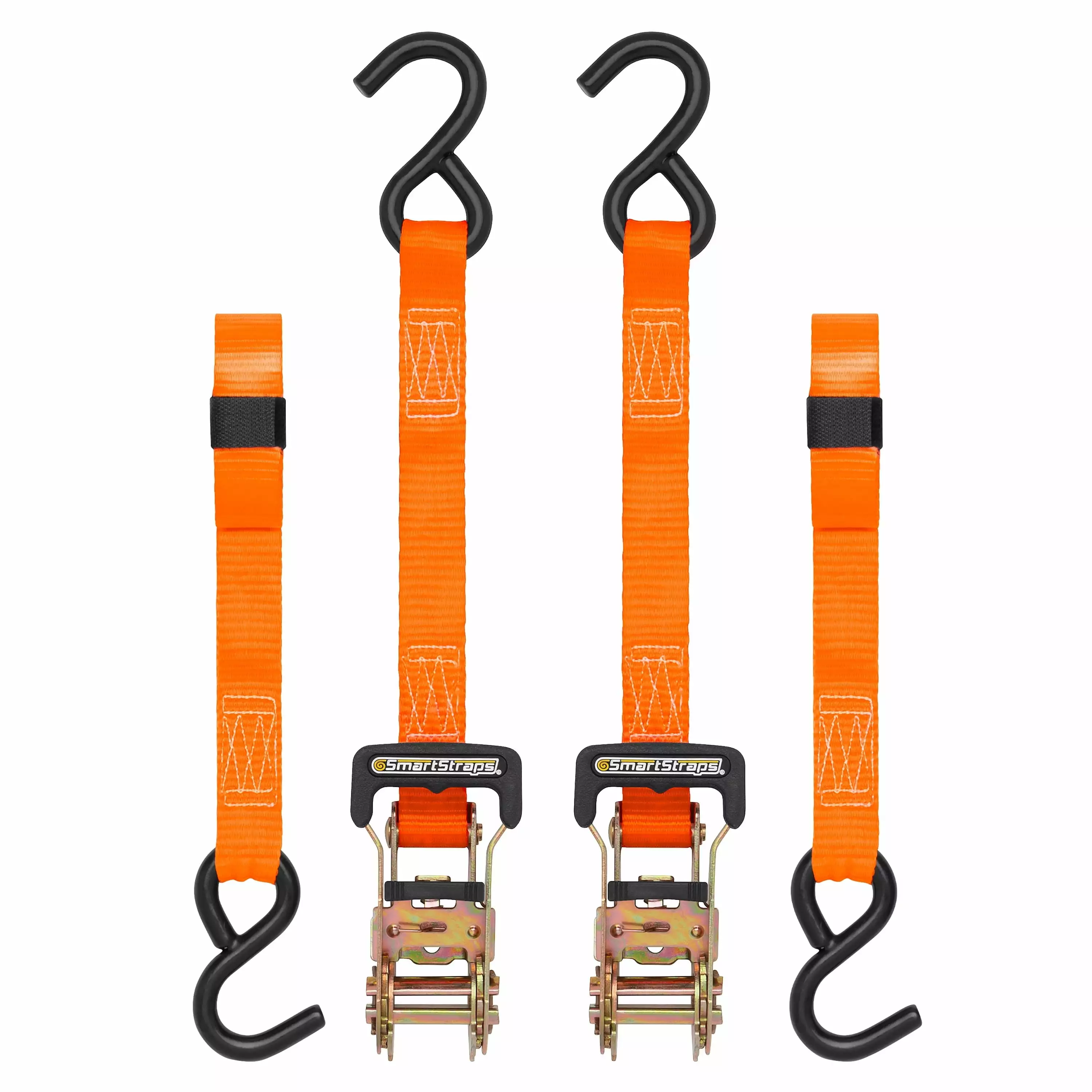 SmartStraps 1 x 10 ft Orange RatchetX Heavy Duty Tie Down Straps Padded D-Handle 1000 lb Capacity 2 Pack 1