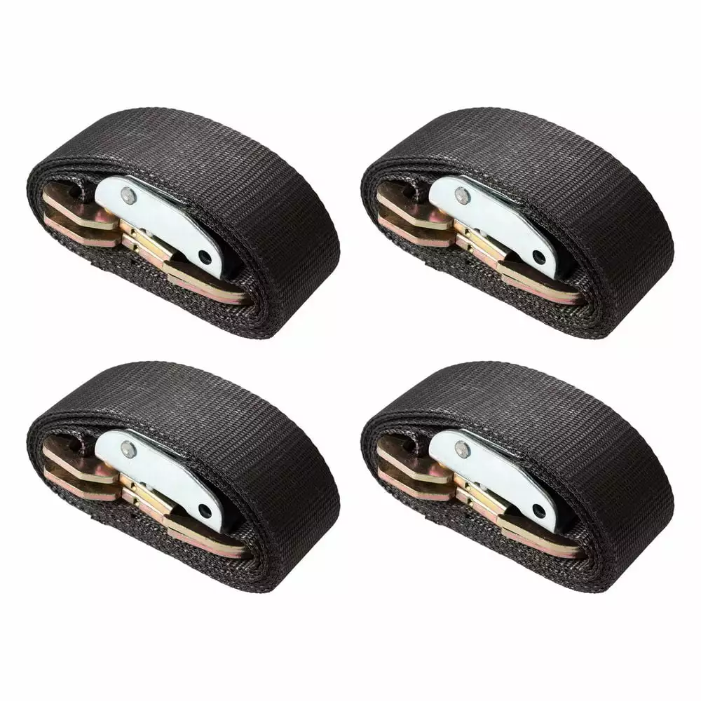 4-Piece Snap Hook End Cam Buckle Cargo Tie-Down Kit 72in x 2in Heavy Duty Straps 4