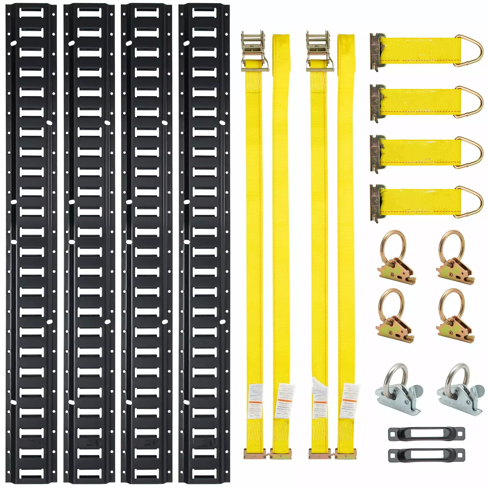 BENTISM E-Track Tie Down Rail Kit 18PCs 5ft Cargo Trailer Securing Accessories