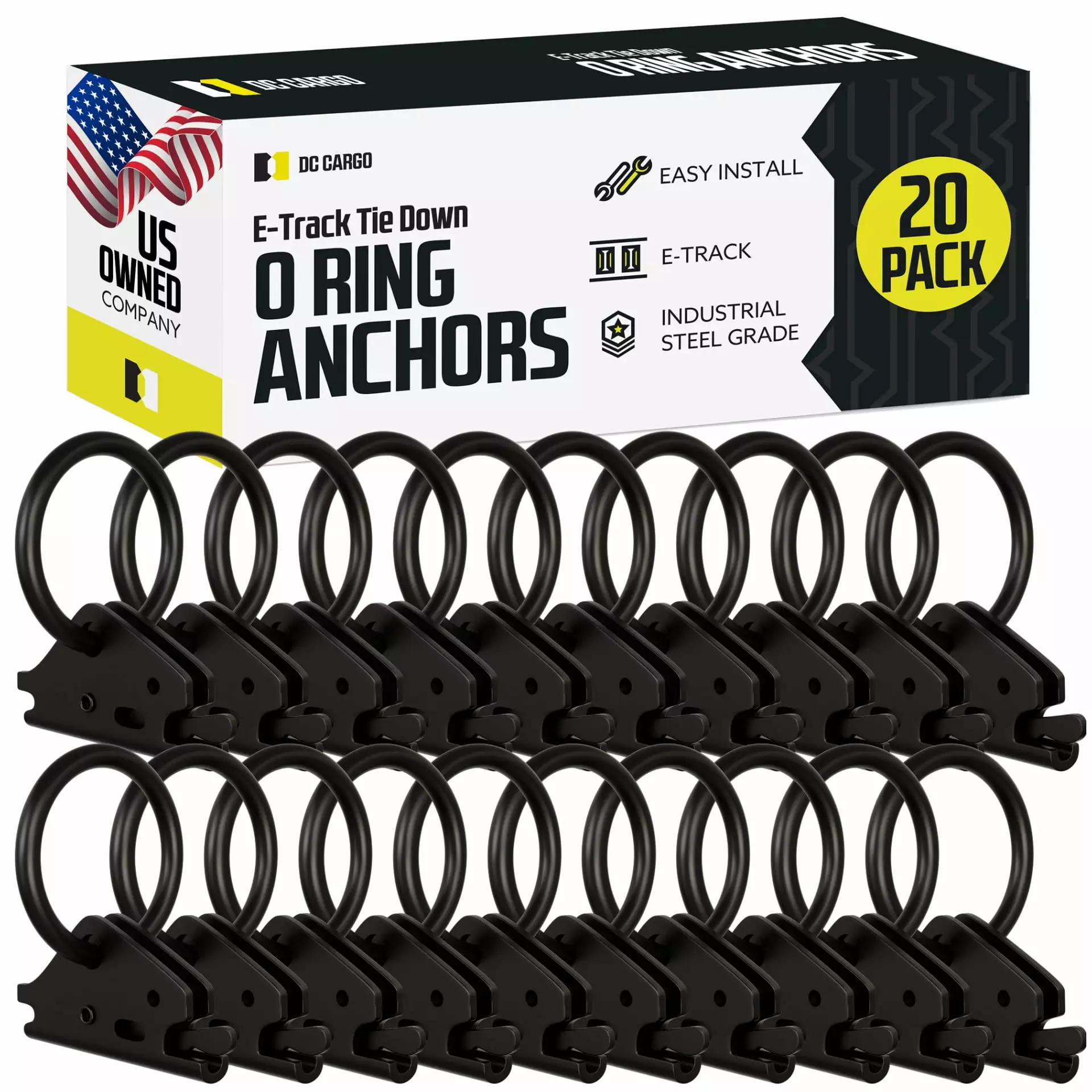 20 E-Track O Ring Tie-Down Anchors E Track Spring Fittings Cargo Loads 20