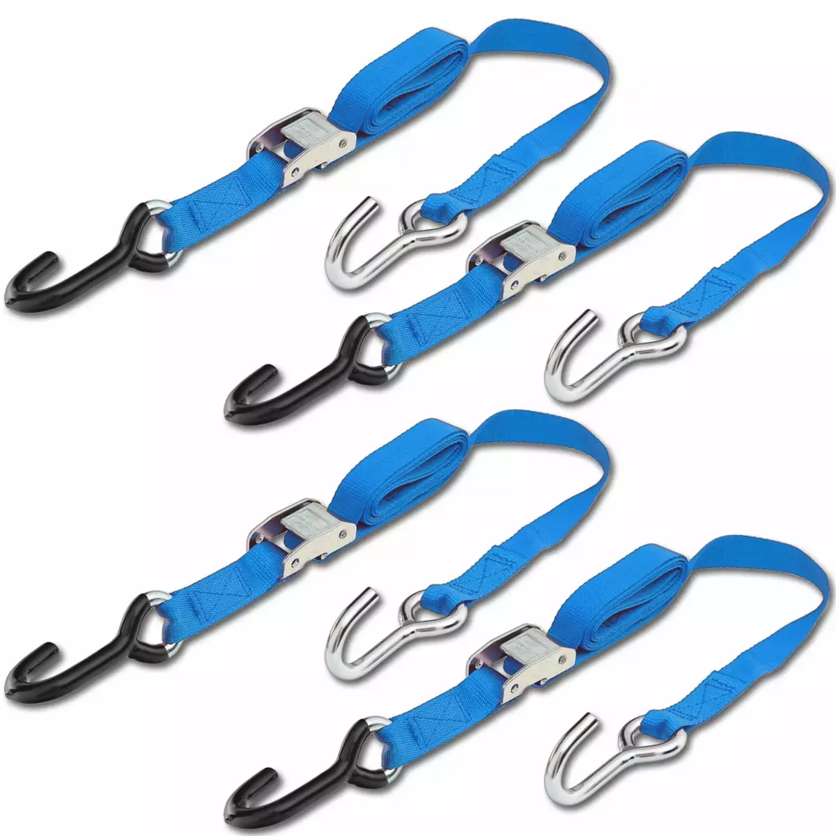Progrip Powersports Motorcycle Tie Down Straps 4 Pack Lab Tested Heavy Duty Blue