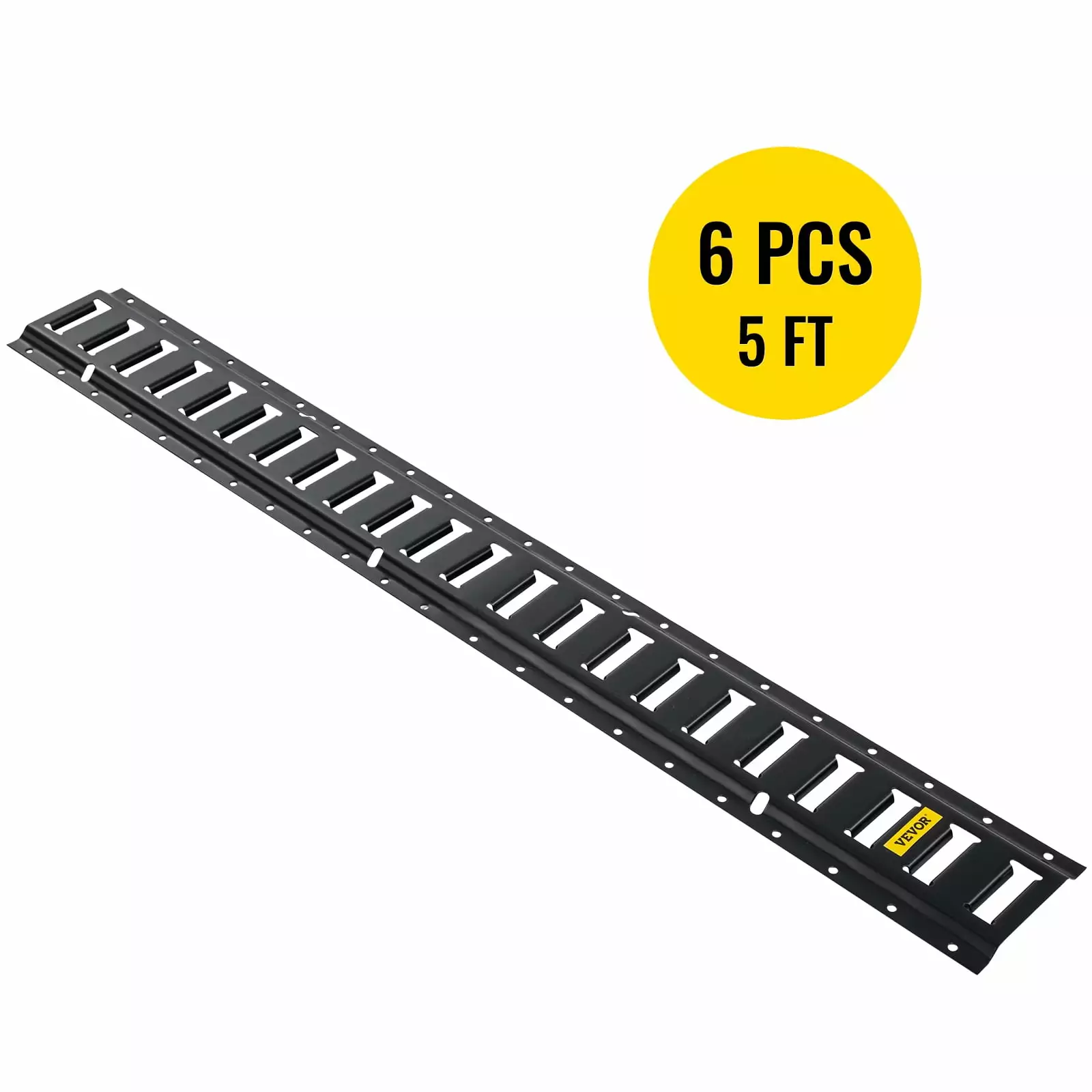 VEVOR E-Track Tie-Down Rail 4Pcs 5ft Steel Rails Standard 1x2.5 Slots Cargo and Heavy Equipment Securing