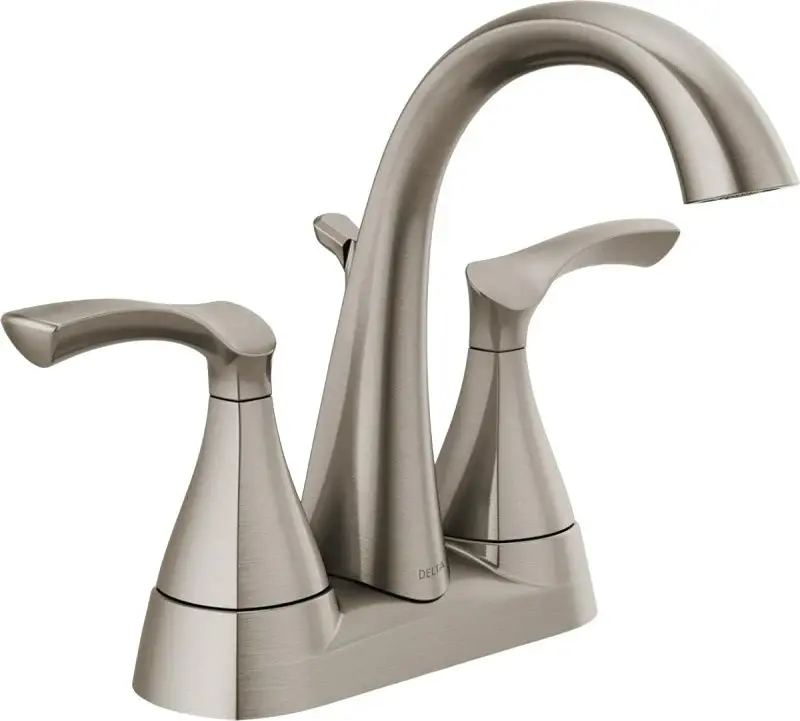 Delta SANDOVER 25748LF-SP Series Centerset Bathroom Faucet, Spotshield Soft-touch Nickel, 6-5/16 Plate Size, 5-1/16