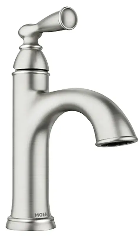 Moen Banbury Series 84945SRN Bathroom Faucet, 1.2 gpm, 1-Handle, Zinc, Spot Resist Textured Nickel, Lever Handle