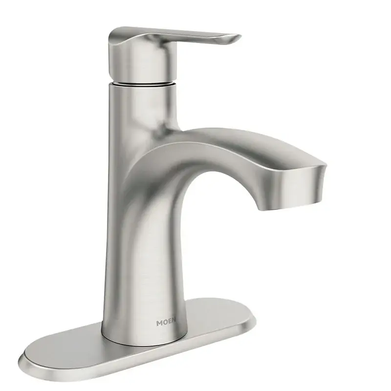 Moen Findlay Series 84516SRN Bathroom Faucet, 1.2 gpm, 1-Handle, Brass/Metal/Plastic, Matte Nickel