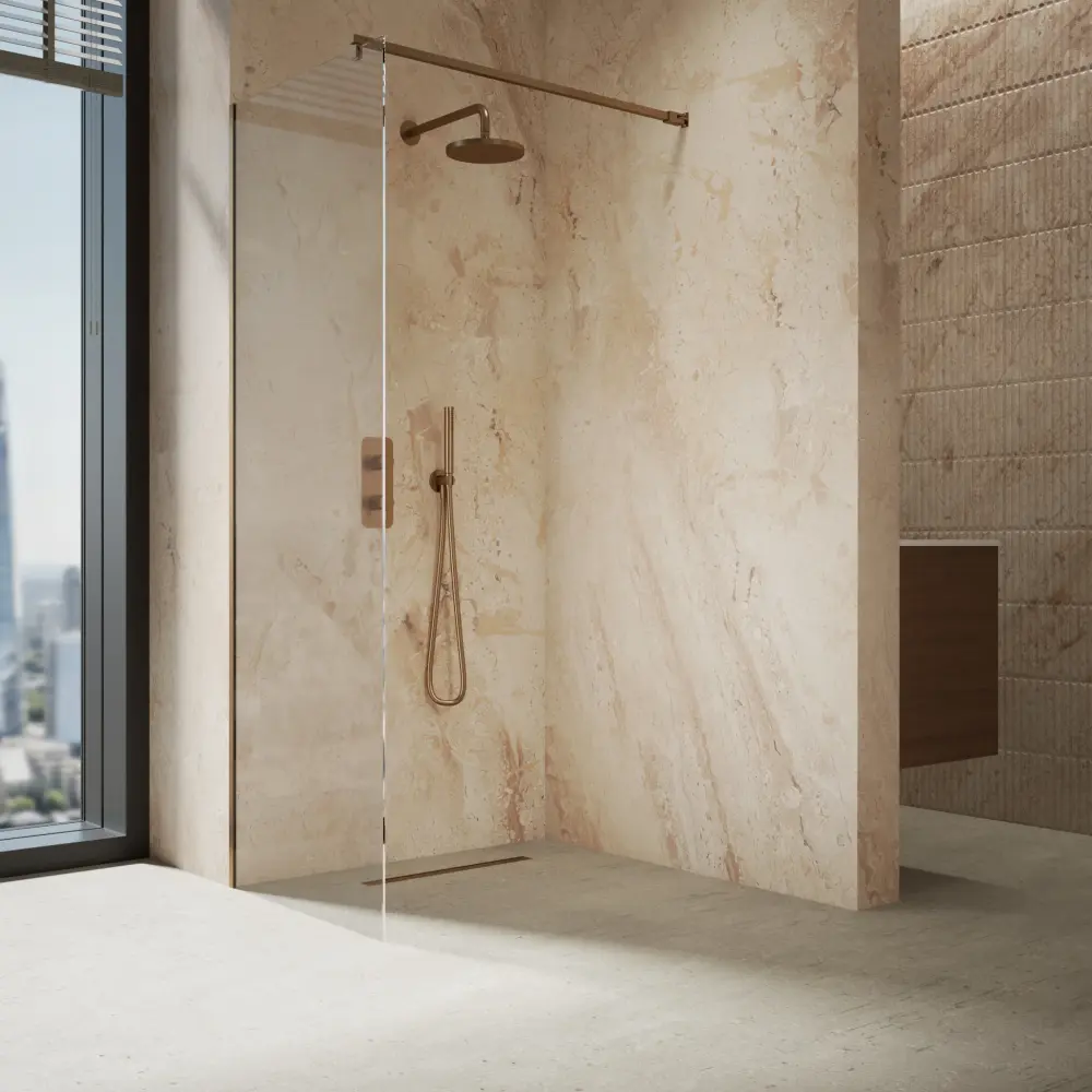 Roman Haven Select Wet Room Panel Stabilising Bar - Soft-touch Bronze - 700mm