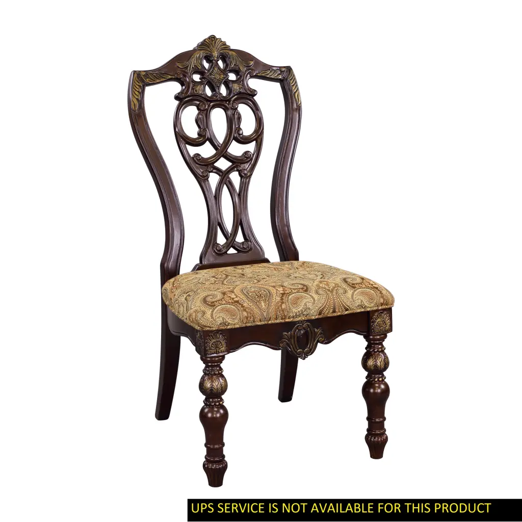 Formal Traditional Dining Chairs 2Pc Set Dark Cherry Finish Metal Accents kanepe