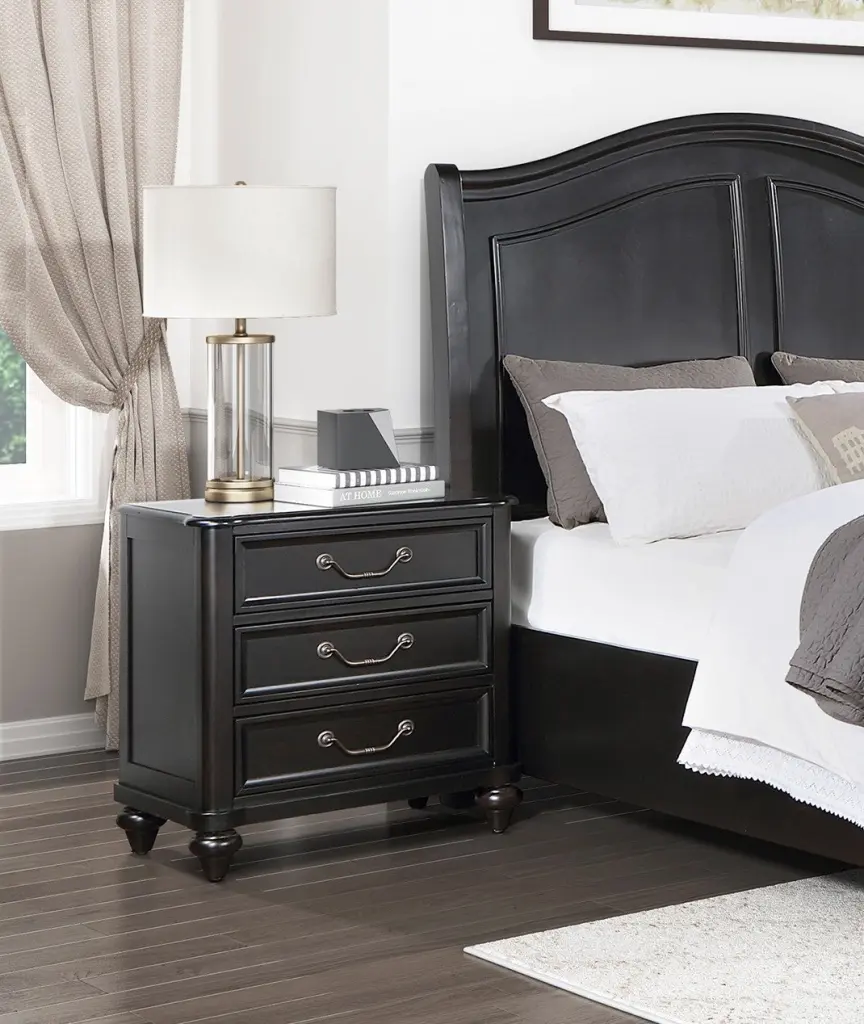 Charcoal Brown Finish Traditional Bedroom Furniture 1Pc Nightstand Drawer kanepe