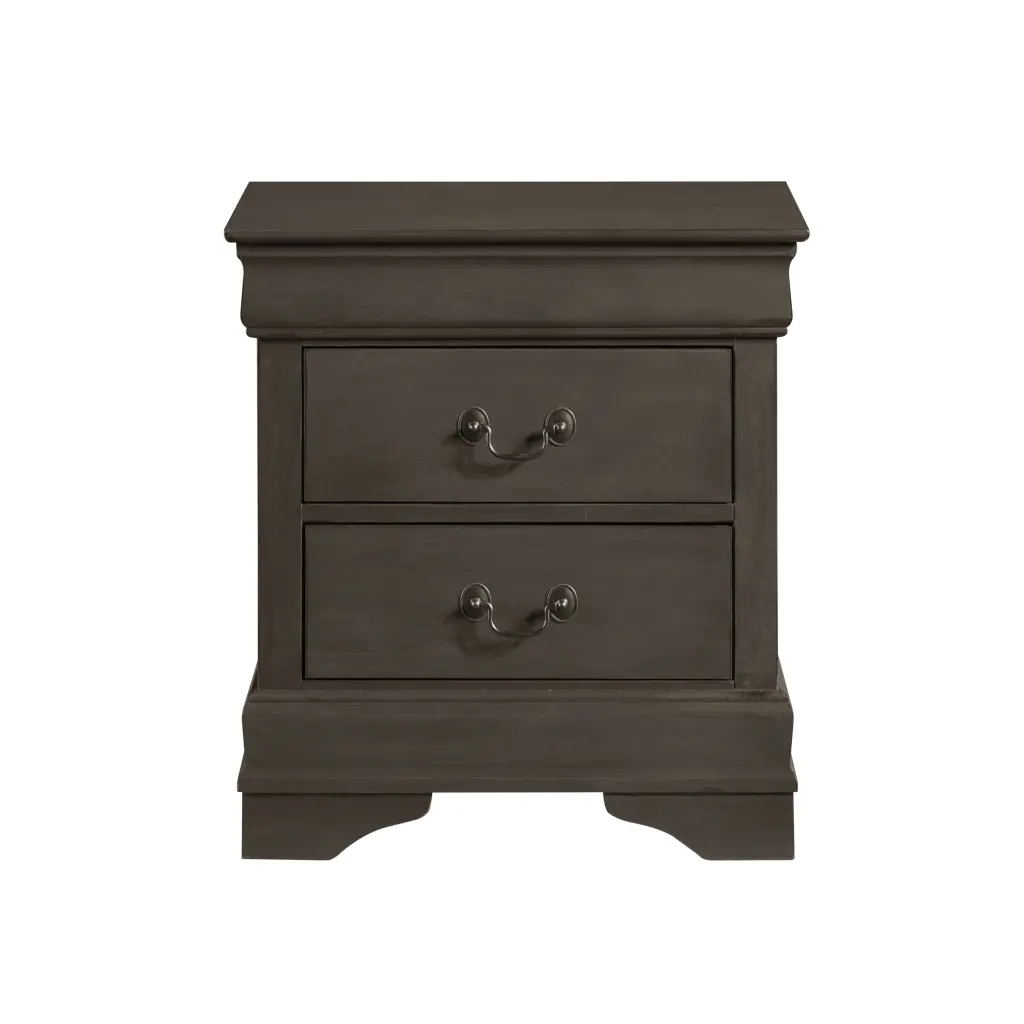 Louis Philippe Style Nightstand Stained Gray Finish Classic Bedroom Furniture kanepe