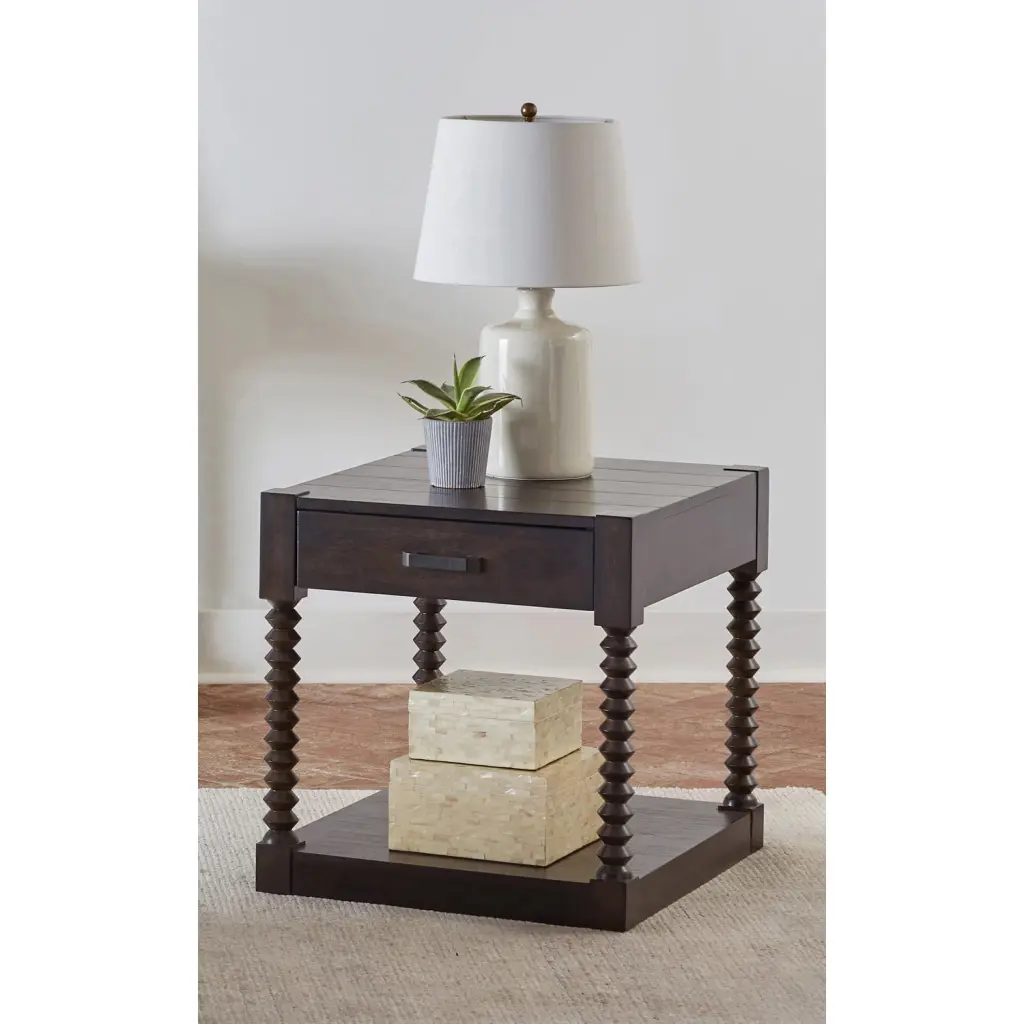 Coaster Company Christine End Table Drawer Brown - Traditional Side Table