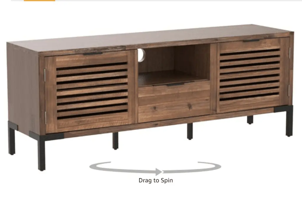 Heritage TV Stand Burnt Umber Finish Classic Living Room Decor Eltis