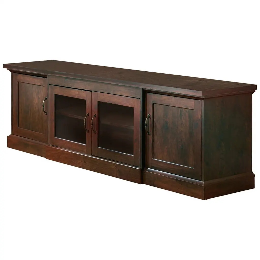 Furniture America Margot Wood 69 Inch TV Stand Vintage Walnut