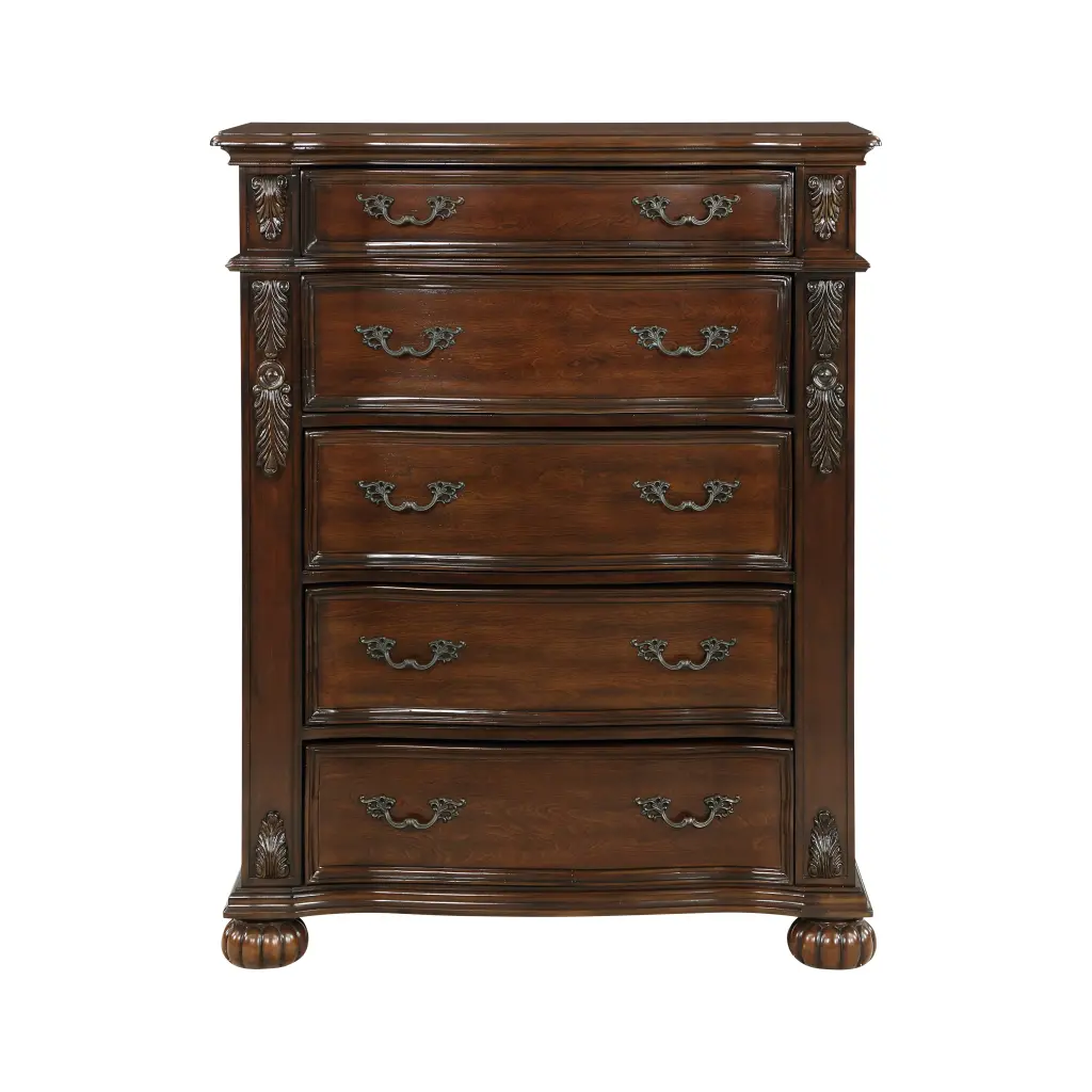 Timeless Traditional 1 Piece Chest 5 Drawers Cherry Finish Formal Bedroom Furniture kanepe