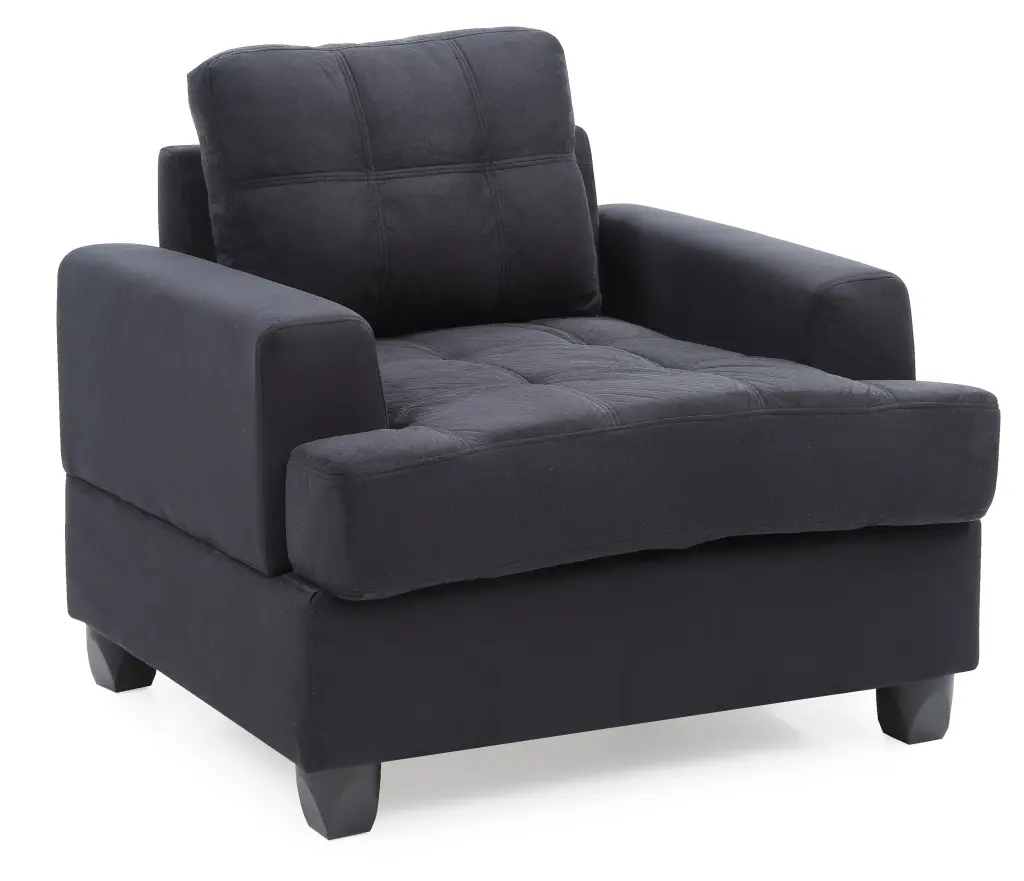 Elegant Transitional Black Accent Chair Black Foam Microfiber glory furniture