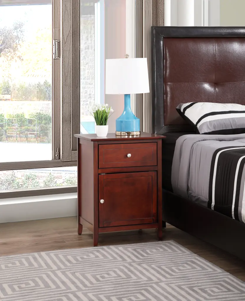 Transitional Cherry Nightstand Every Bedroom Cherry Particle Board glory furniture