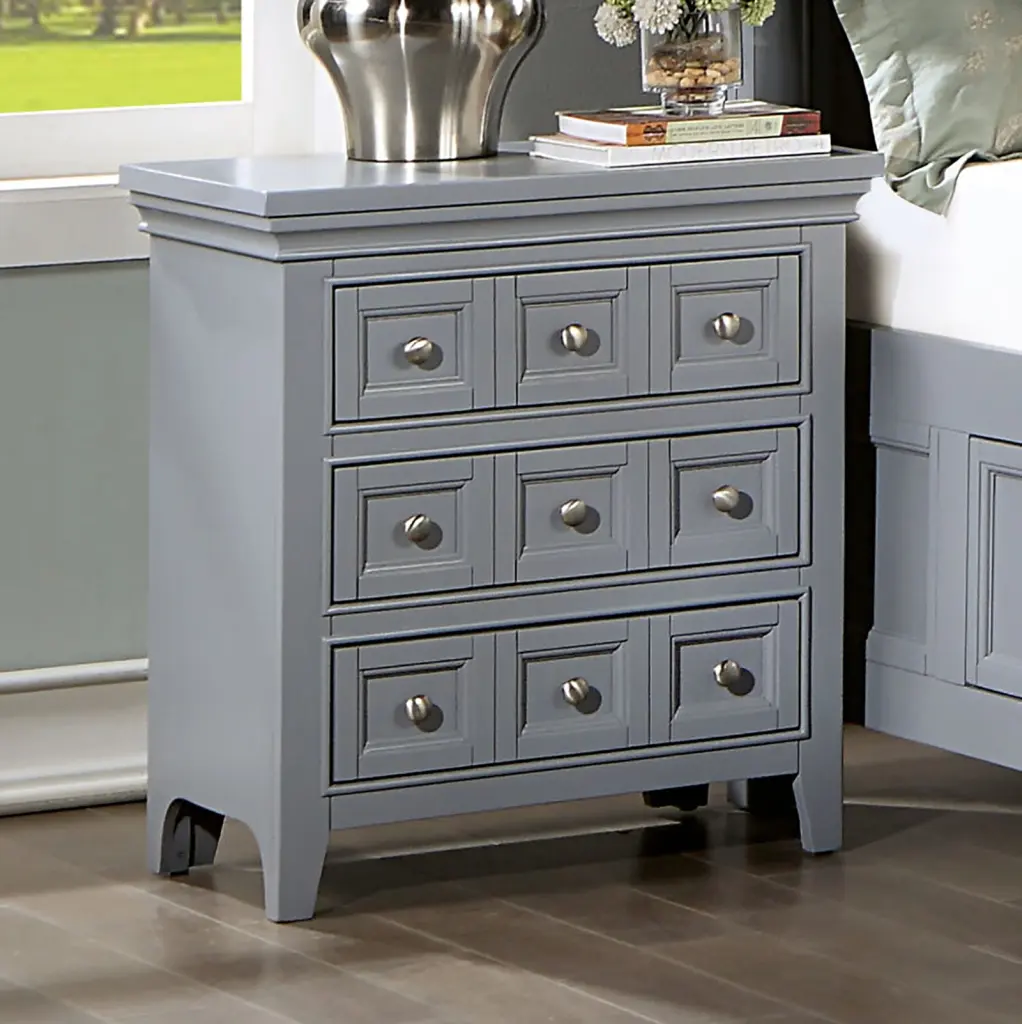 Transitional Style Gray Hue Solid Timber 1Pc Nightstand Only Bedroom Furniture kanepe