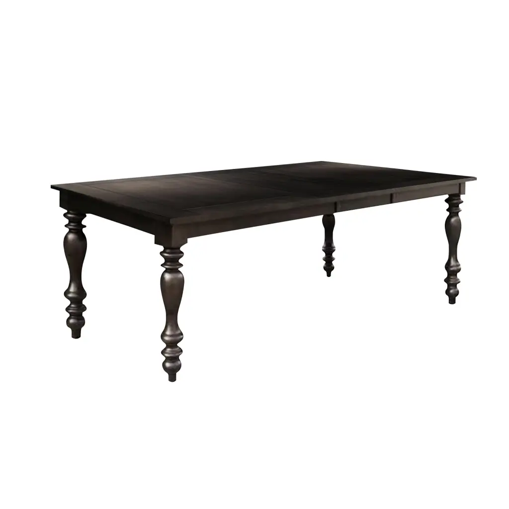 Transitional Style Grayish Brown Finish 1Pc Dining Table Draw Leaf Birch kanepe
