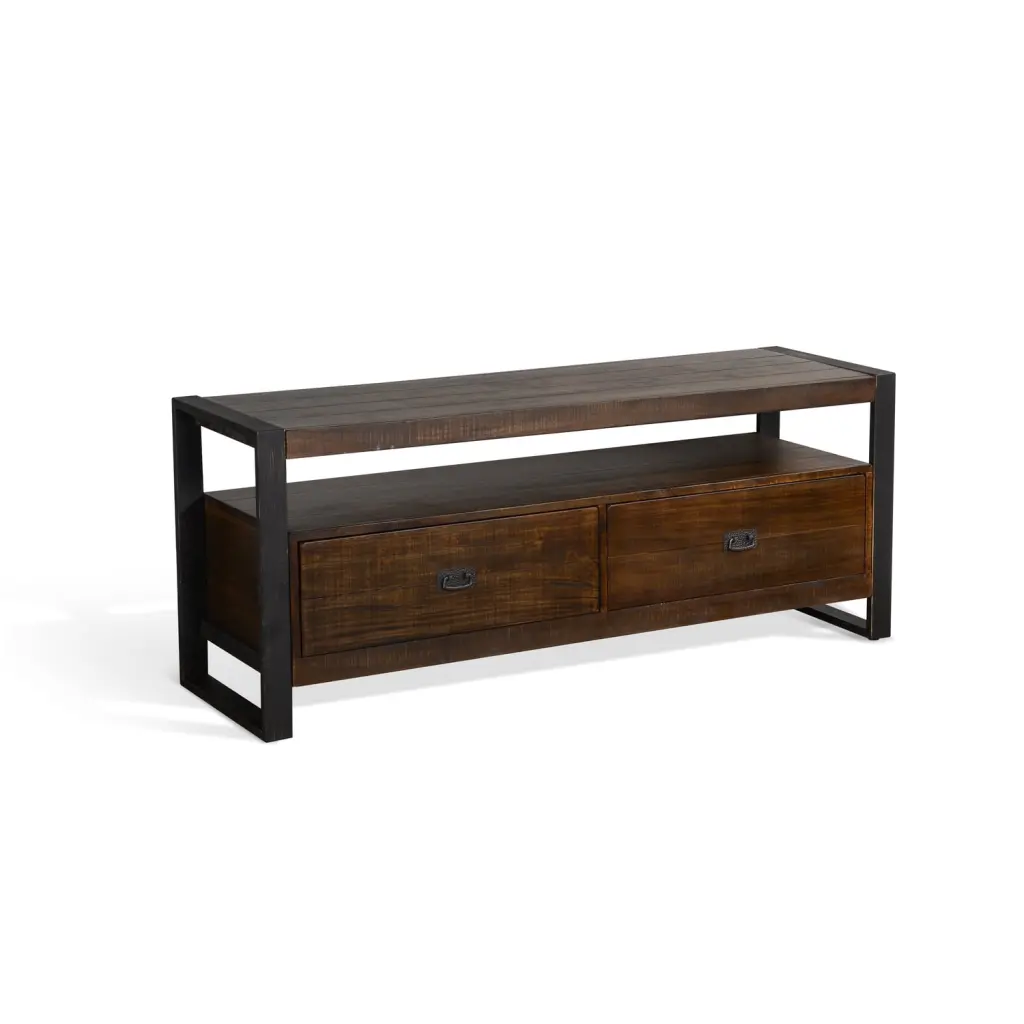 Sunny Designs Homestead 64 Transitional Wood TV Console Tobacco Leaf