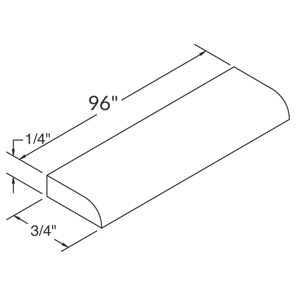 Scribe Molding MSW8 Shaker Toffee LessCare 0.75 . width 0.25 . height 96 . depth