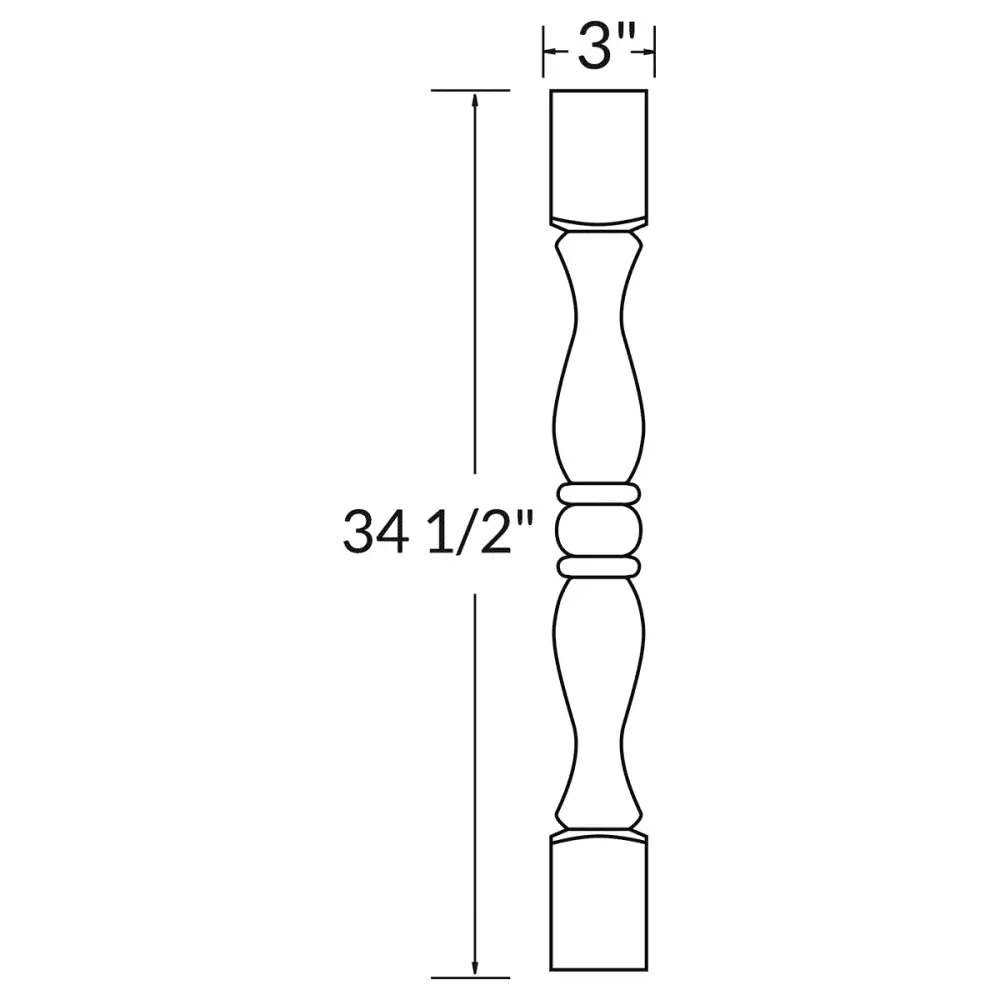 Table Post Molding TP3 Shaker Toffee LessCare 3 . width 34.5 . height