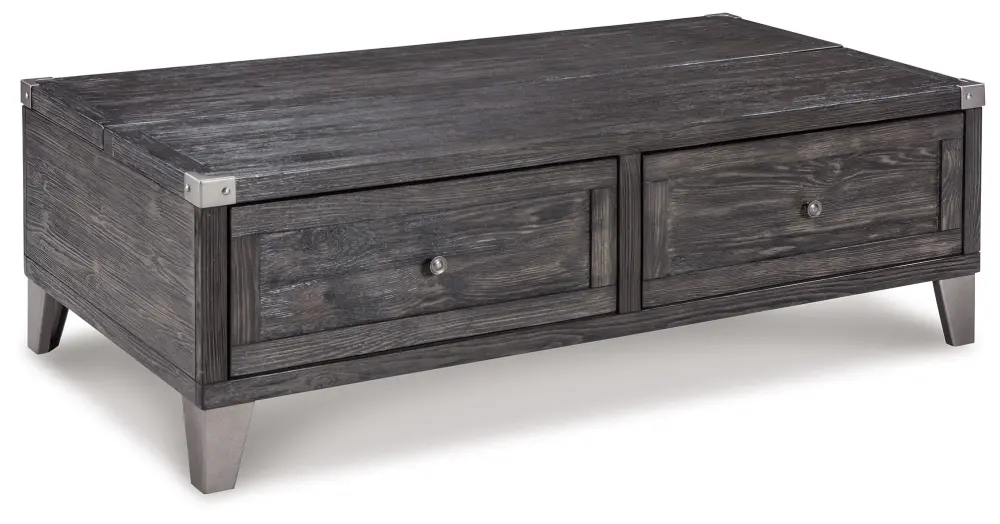 Todoe - Lift Top Cocktail Table - Deep Gray Commuting