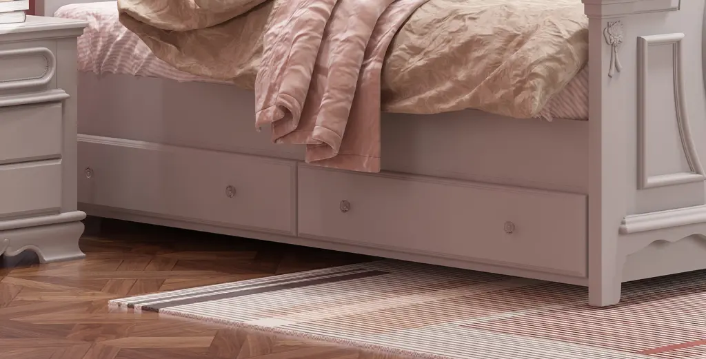 Flora Trundle Twin Bed Gray Finish Gray Timber Frame acme onsite store