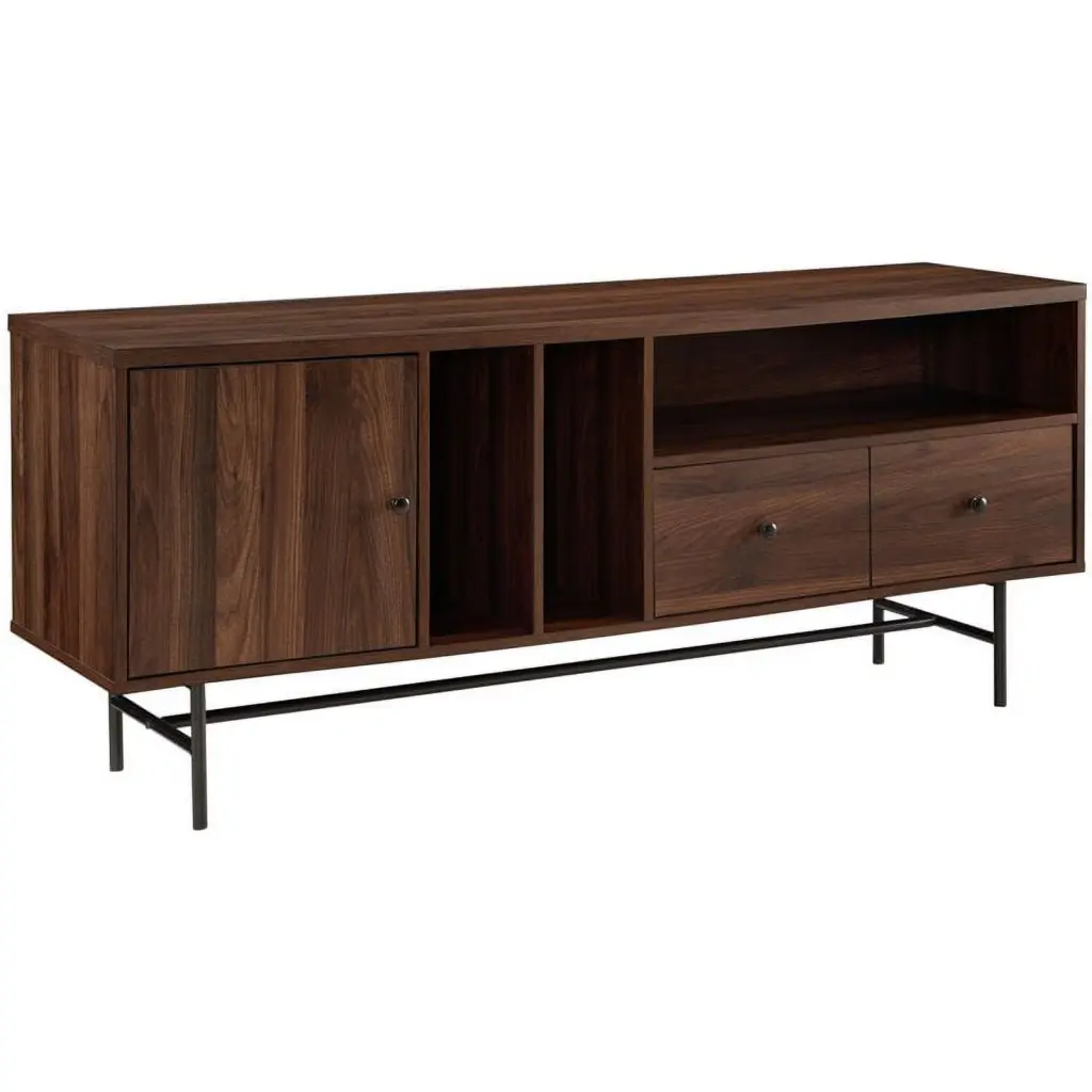 Jacklyn 60 Modern TV Console Record Storage Dark Walnut Walker Edison