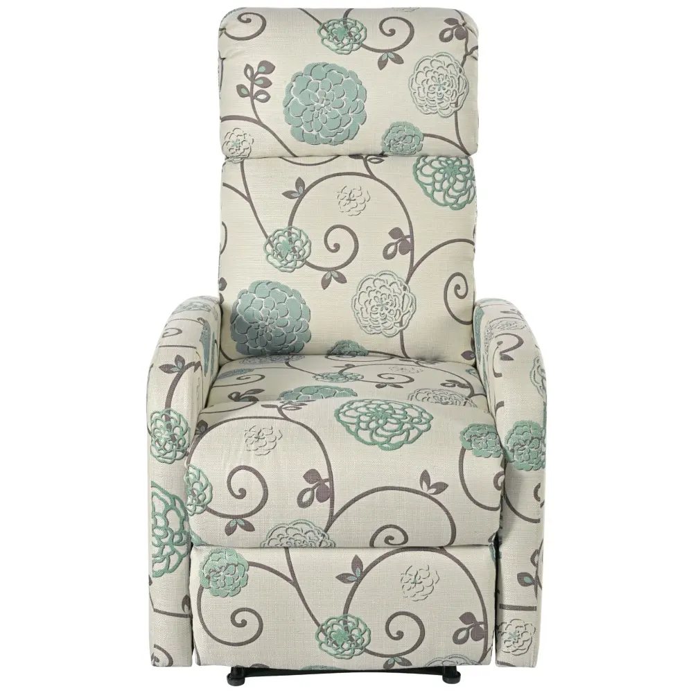 Modern Manual Recliner, Home Theater Chair Adjustable Backrest Living Room - Sand / Blue