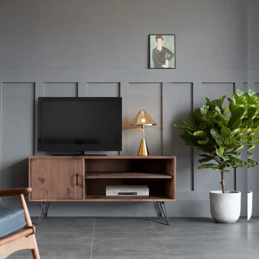 Simple, Modern, Vintage Reclaimed Wood TV Stand Media Table Living Room - Pure