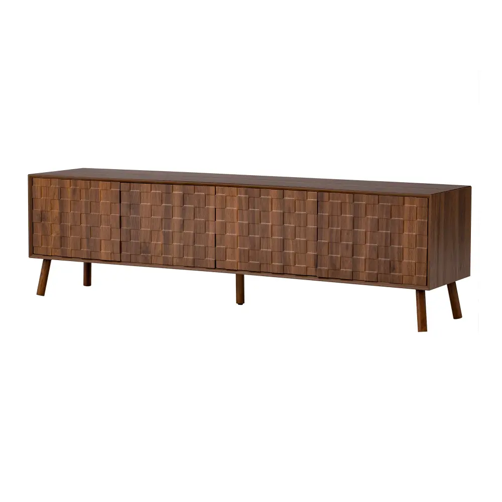 TV Stand Smooth Closing Hinges And Cable Management - Walnut