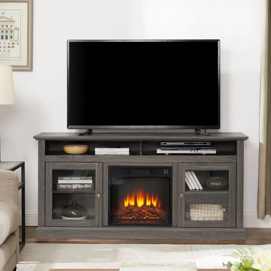 Contemporary TV Media Stand 18 Inch Fireplace yilong furniture