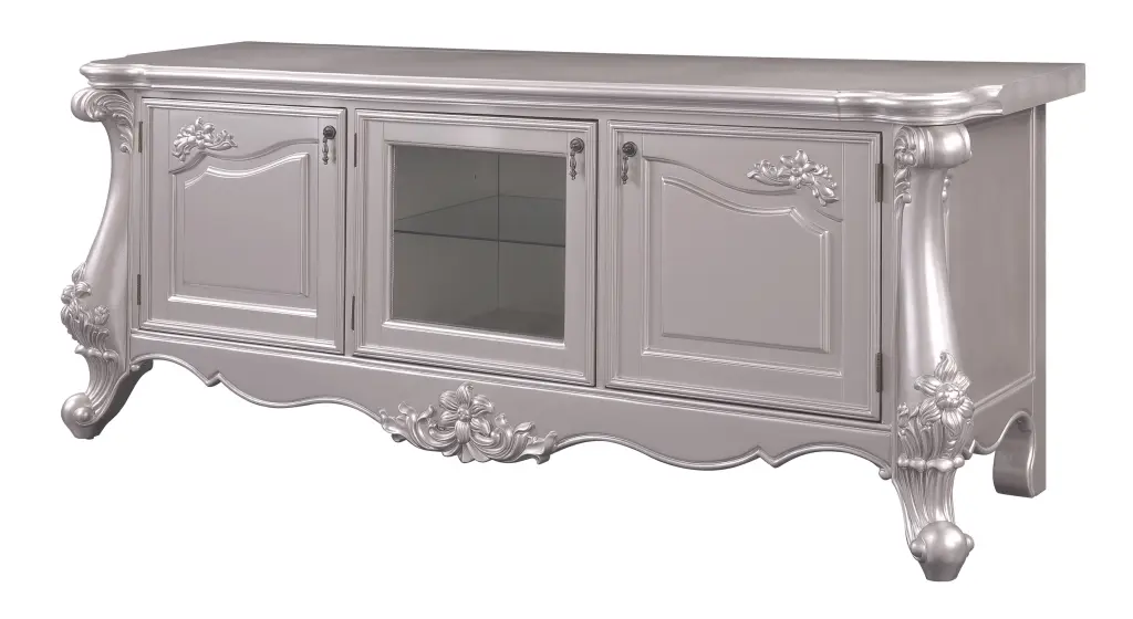 ACME Bently Wood TV Stand Champagne - Modern Entertainment Center Flat Screen TVs Acme Furniture