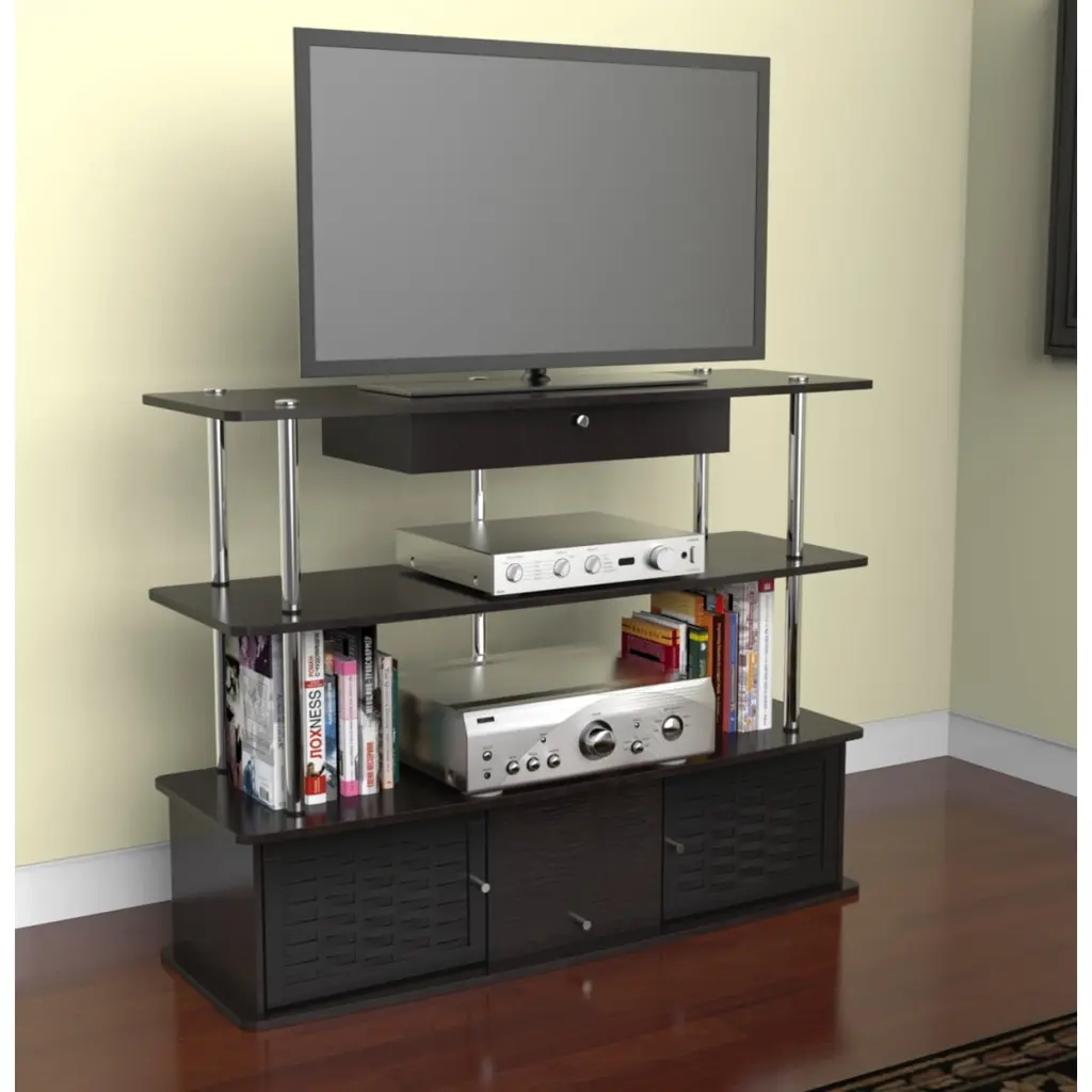 Designs2Go Aspen TV Stand Living Room Media Console Convenience Concepts