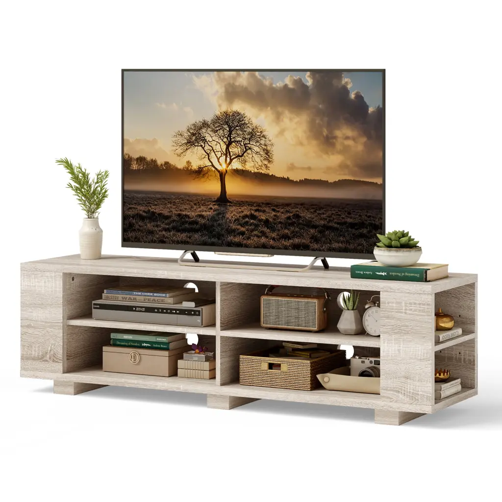 Costway 65-Inch TV Stand Entertainment Media Center Storage Shelves