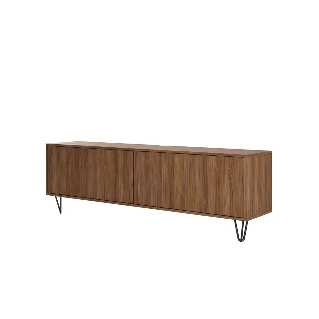 Homestock Naturally Nice 119731 Slim 72-Inch Walnut TV Stand Flat Screen TVs