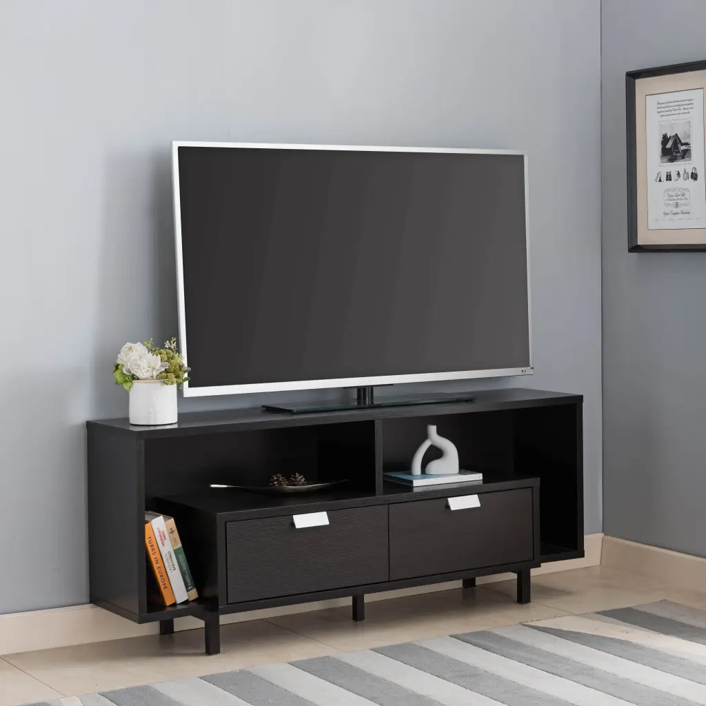Modern Red Cocoa TV Stand Storage Drawers and Sturdy U Leg Design id usa