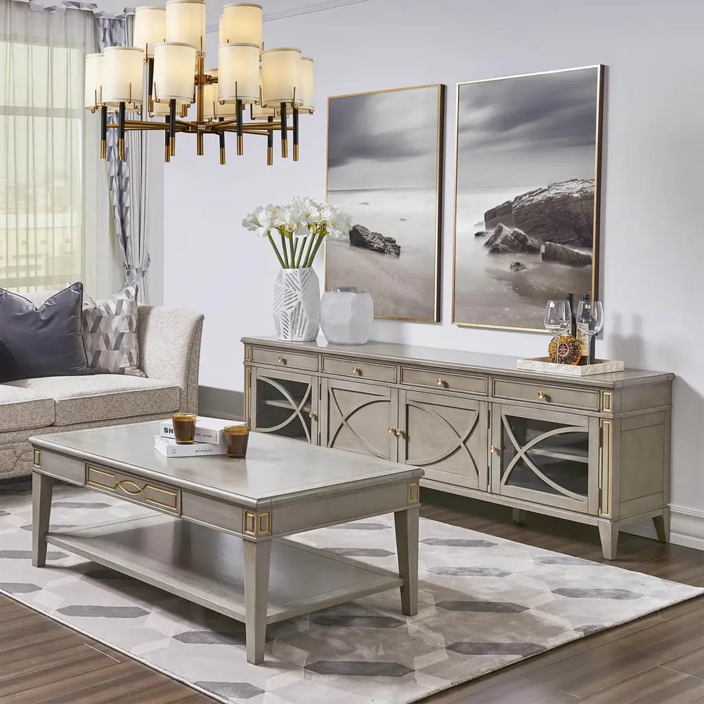 Dauphin 71 Inch Tv Stand Storage Display Console Table Grey Cashmere Timber Media Center jennifer taylor home