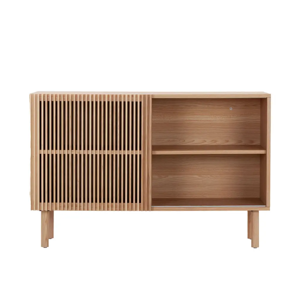 Modern Sideboard 4 Cabinet Storage TV Stand Anti Topple Design justone interior