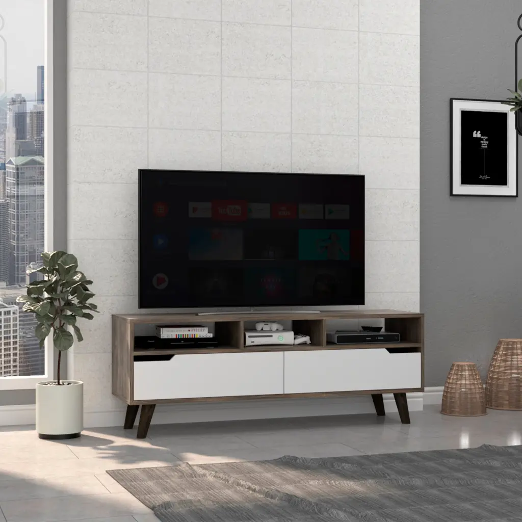 Oslo Tv Stand TVs Up To 51 Inches Two Drawers And Three Open Shelves rta mubles colombia