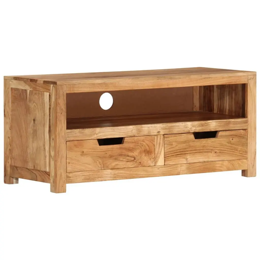 Solid Wood Acacia TV Stand 34.6x13.8x15.7 Inches Living Room