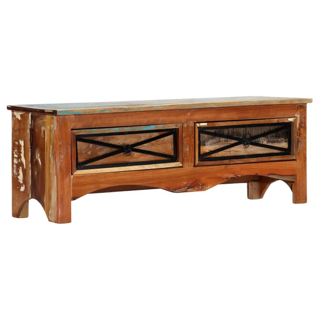 TV Stand 47.2x11.8x15.7 Inches Solid Wood Reclaimed Rustic Entertainment Center