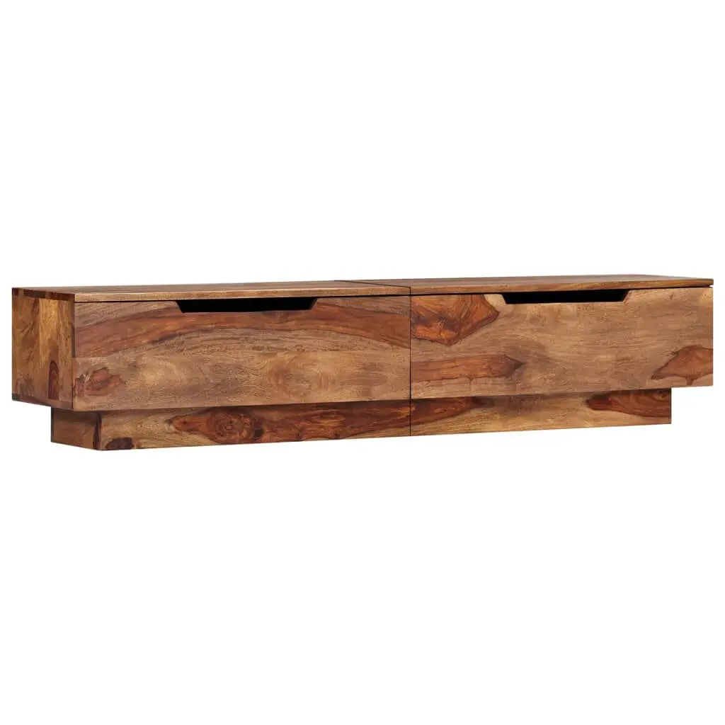 TV Stand 57.1x11.8x11.8 Inches Solid Wood Sheesham Modern Entertainment Center